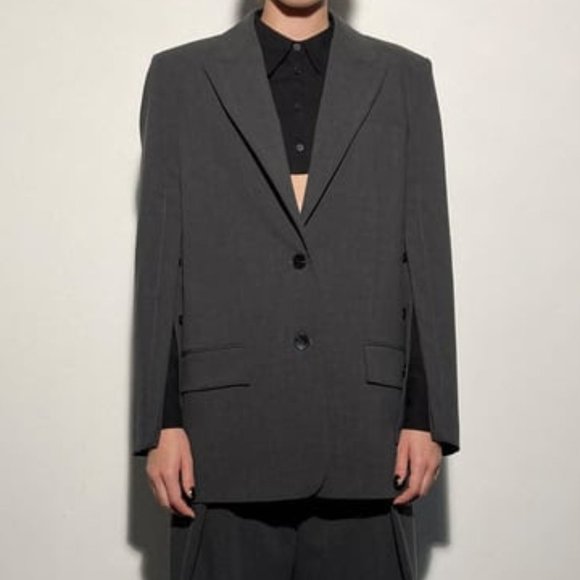 Zara Jackets & Blazers - Zara women's vented blazer, charcoal grey. EUC. Size XL.